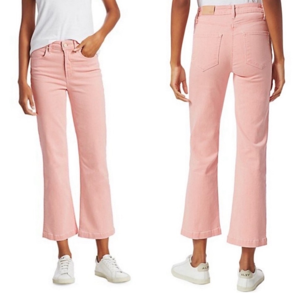 PAIGE High Rise Cropped Wide Leg Pant